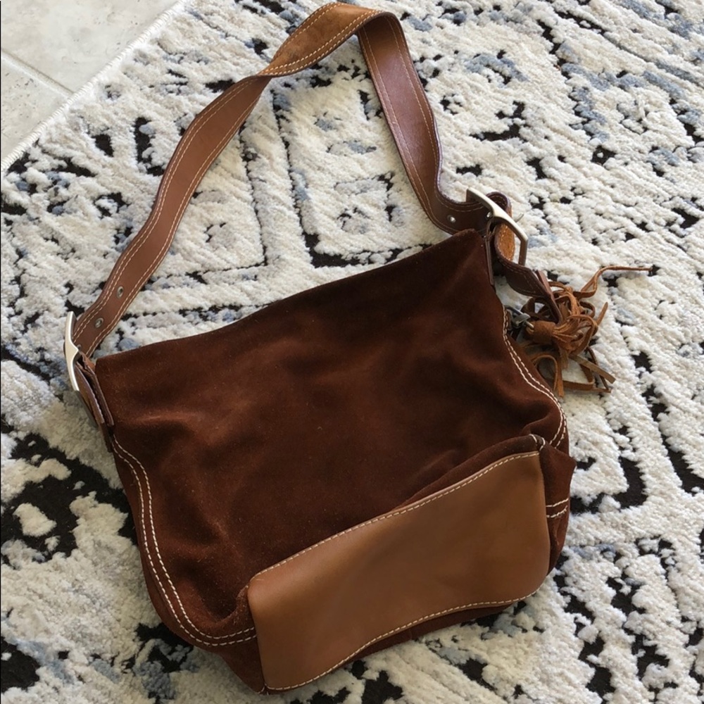 Brown suede purse